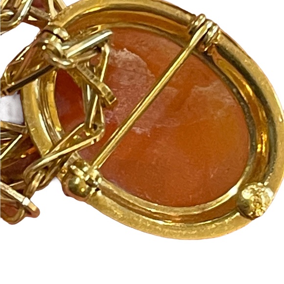 Vintage 12k gold filled Shell Cameo on gold chain necklace - Picture 7 of 12